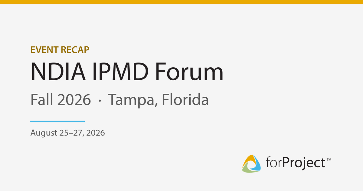 Event recap: NDIA IPMD Forum, Fall 2026, Tampa, Florida, August 25-27, 2026